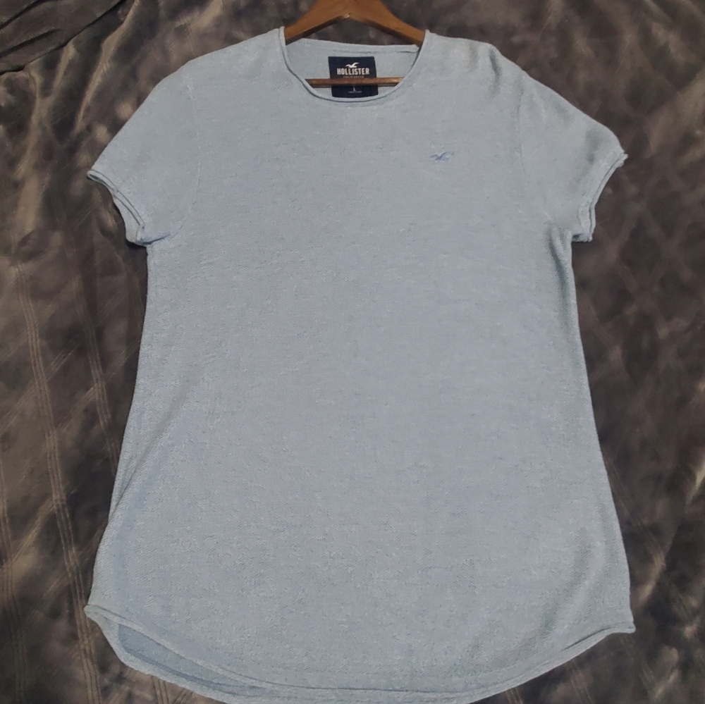 Hollister Light Blue Short Sleeve Linen tee